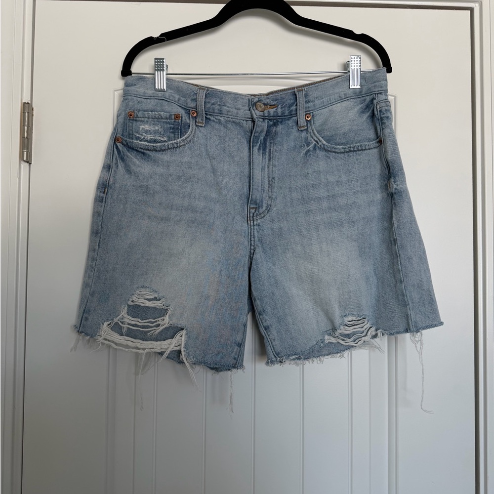 Pistola Light Blue Distressed Jean Shorts